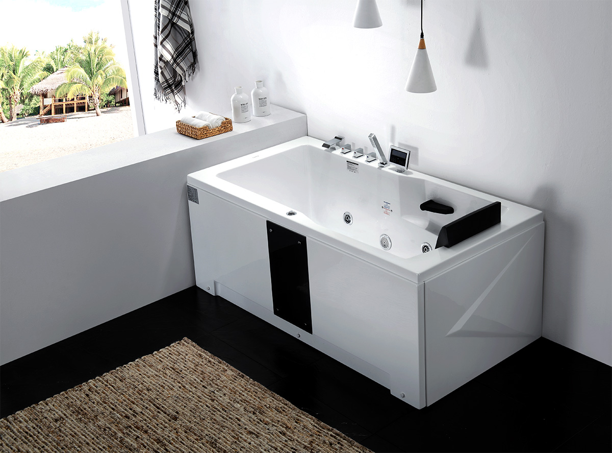 Ванна гидромассажная пристенная Gemy G9066 II K L 171х86х70 (белый), слив-перелив, левосторонняя