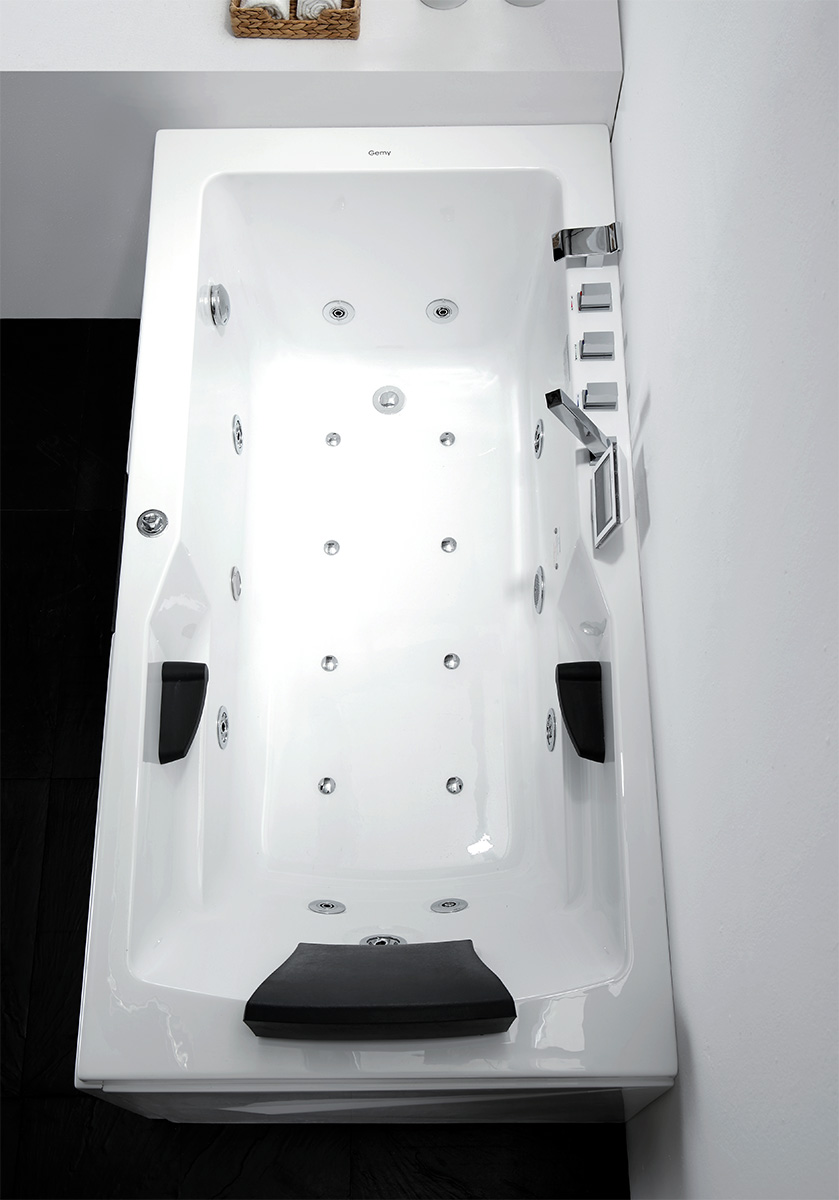 Ванна гидромассажная пристенная Gemy G9066 II K L 171х86х70 (белый), слив-перелив, левосторонняя