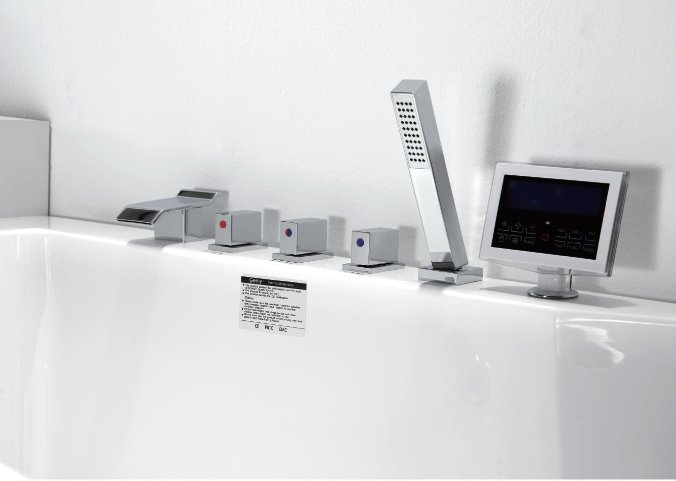 Ванна гидромассажная пристенная Gemy G9066 II K L 171х86х70 (белый), слив-перелив, левосторонняя