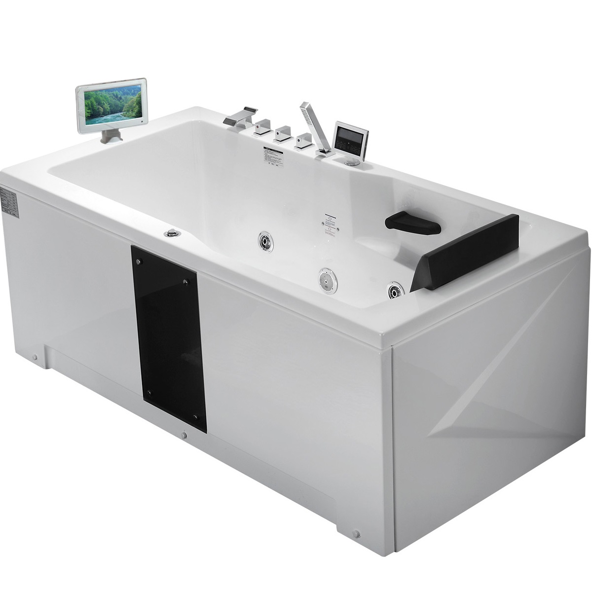 Ванна гидромассажная пристенная Gemy G9066 II O L 171х86х70 (белый), слив-перелив, левосторонняя