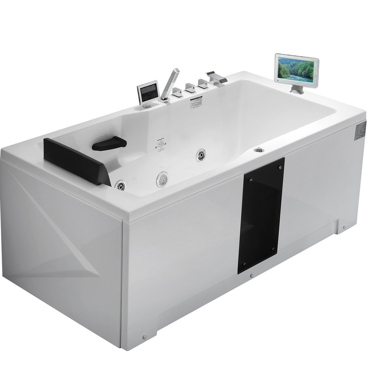 Ванна гидромассажная пристенная Gemy G9066 II O R 171х86х70 (белый), слив-перелив, правосторонняя