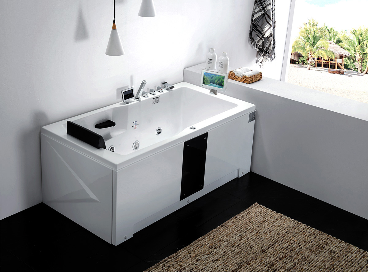 Ванна гидромассажная пристенная Gemy G9066 II O R 171х86х70 (белый), слив-перелив, правосторонняя