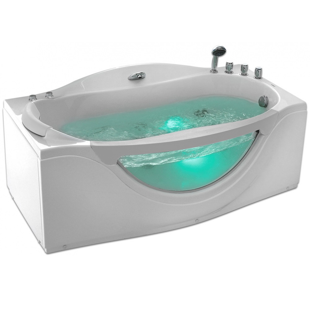 Ванна акриловая пристенная Gemy G9072 B R 171х92х77 (белый), слив-перелив, правосторонняя