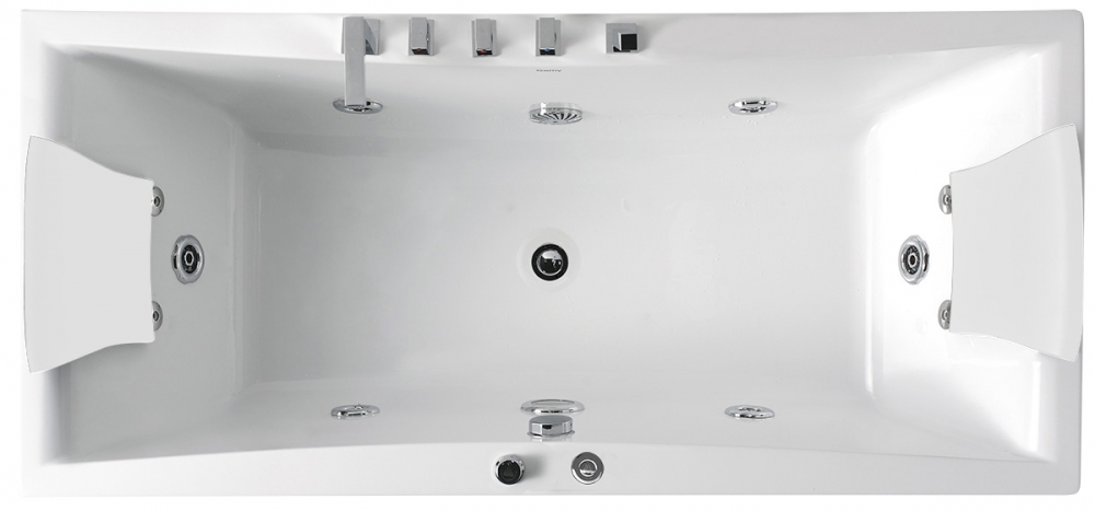 Ванна гидромассажная пристенная Gemy G9076 B 177х81х60 (белый), слив-перелив