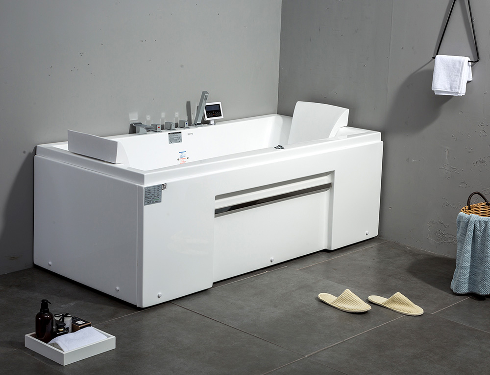 Ванна гидромассажная пристенная Gemy G9076 K 177х81х60 (белый), слив-перелив