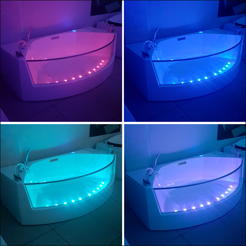 Ванна гидромассажная пристенная Gemy G9079 200х105х60 (белый), слив-перелив