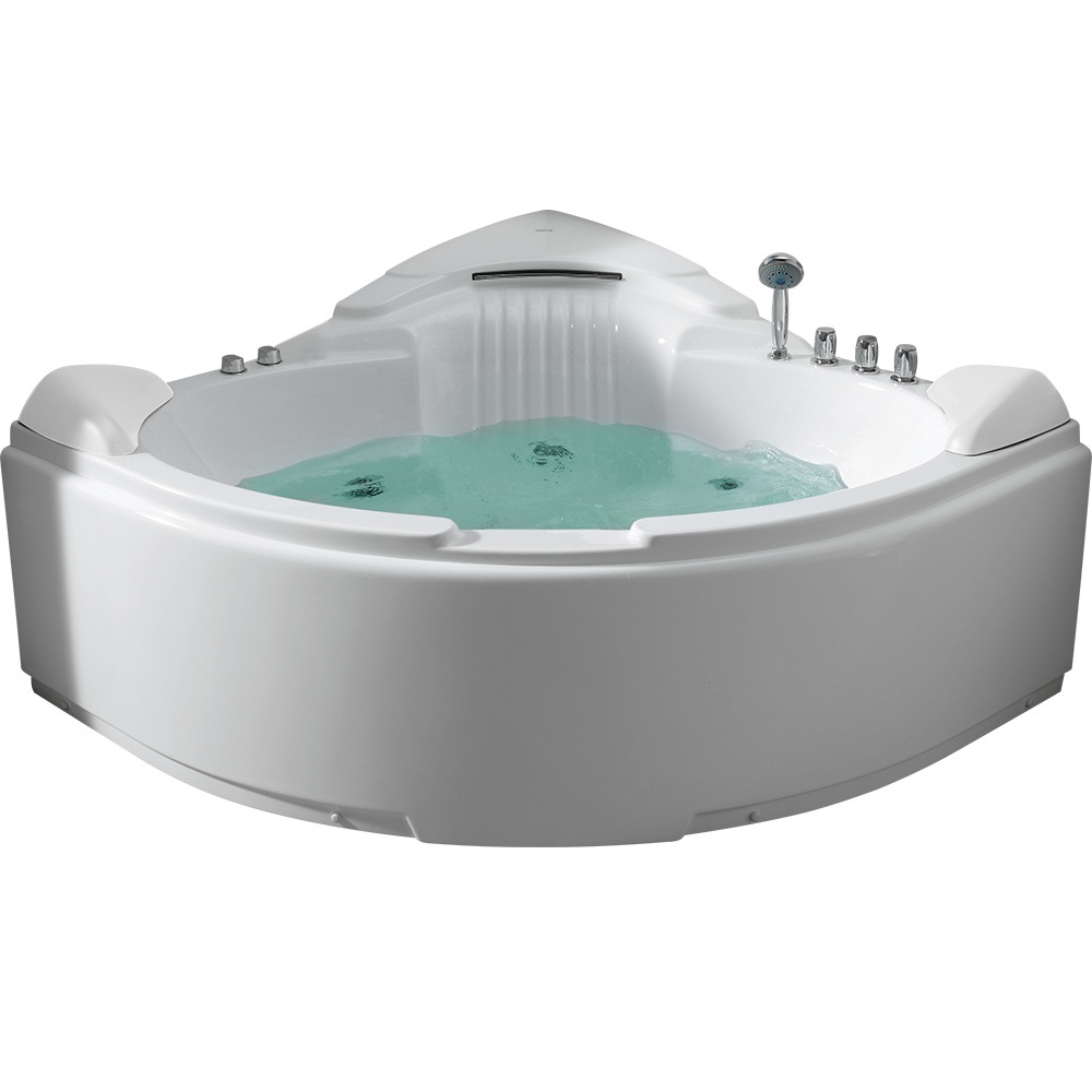 Ванна гидромассажная пристенная Gemy G9082 B 152х152х78 (белый), слив-перелив