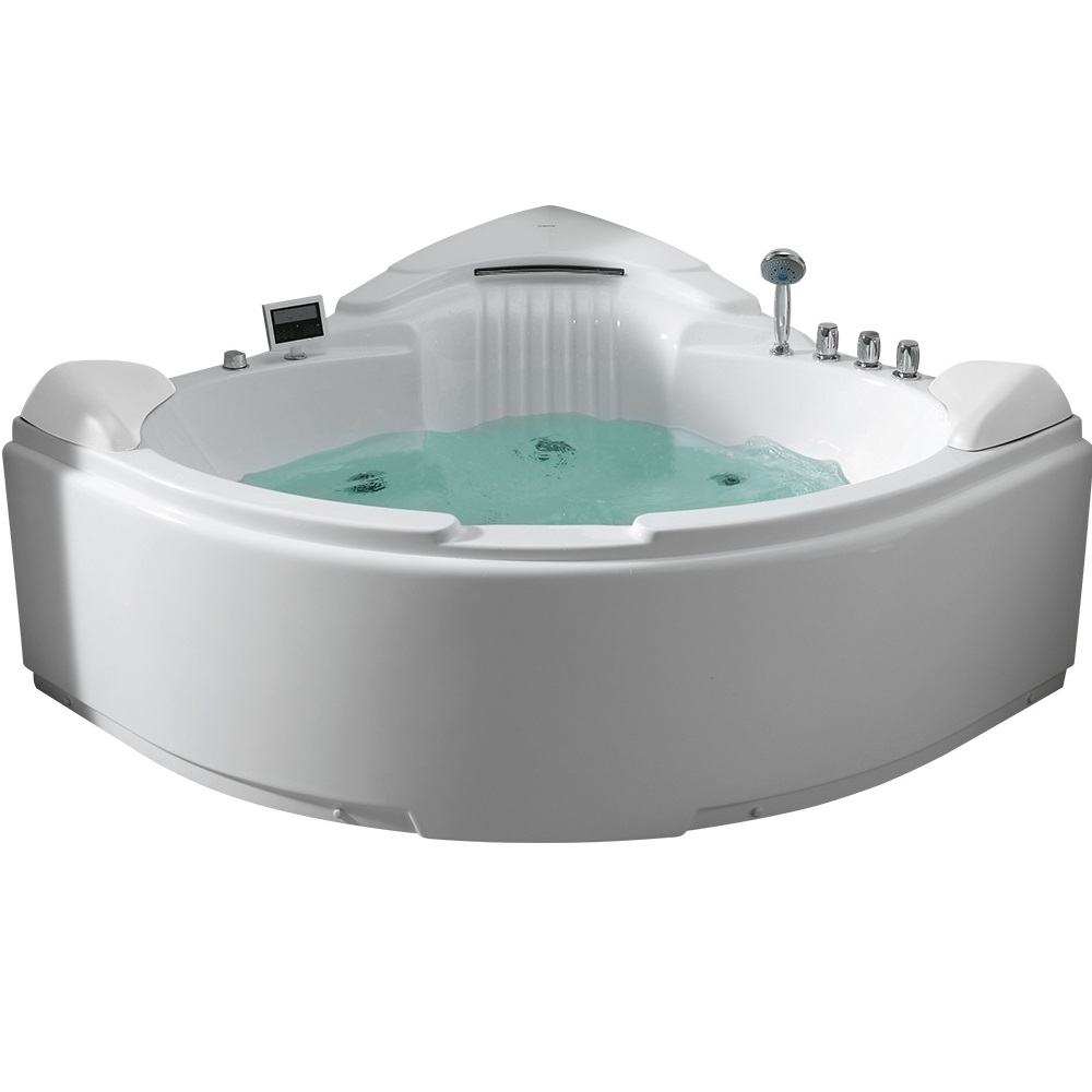 Ванна гидромассажная пристенная Gemy G9082 K 152х152х78 (белый), слив-перелив