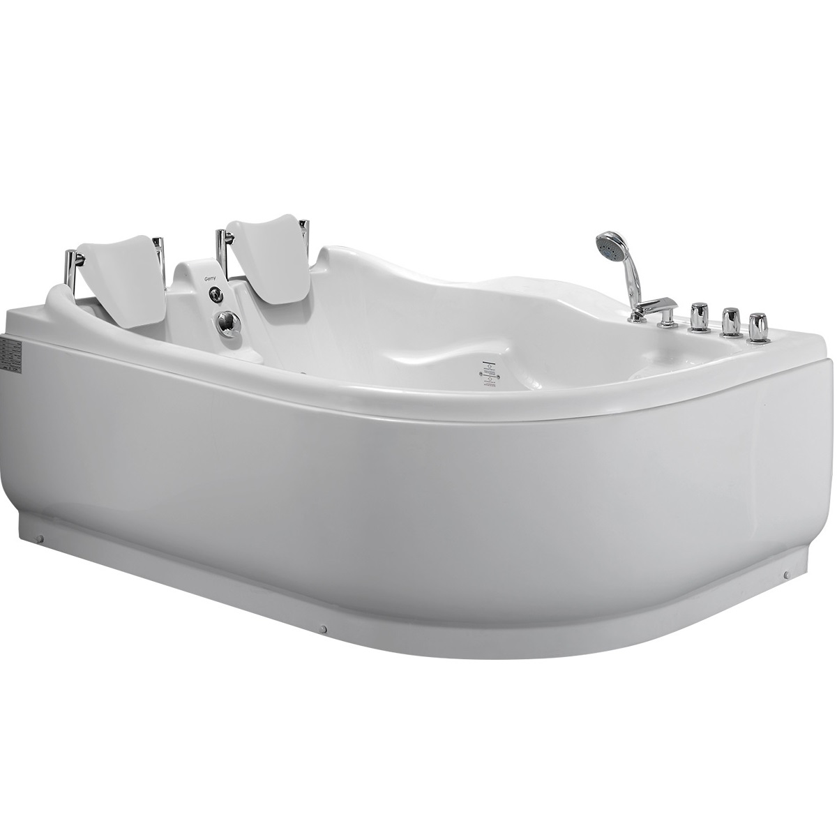 Ванна гидромассажная пристенная Gemy G9083 B L 180х121х73 (белый), слив-перелив, левосторонняя