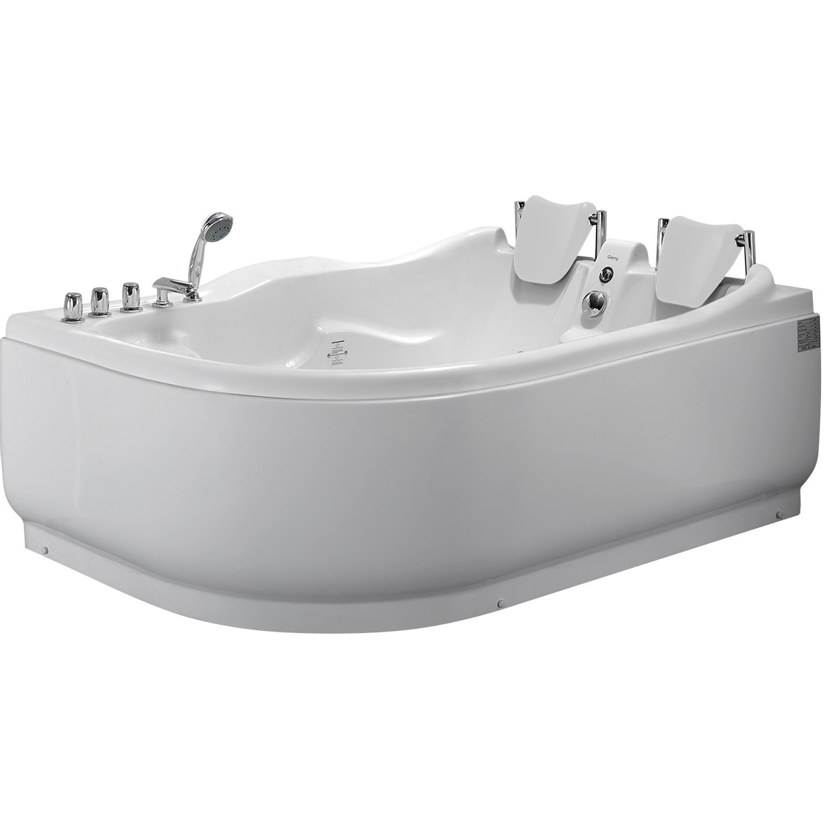 Ванна гидромассажная пристенная Gemy G9083 B R 180х121х73 (белый), слив-перелив, правосторонняя