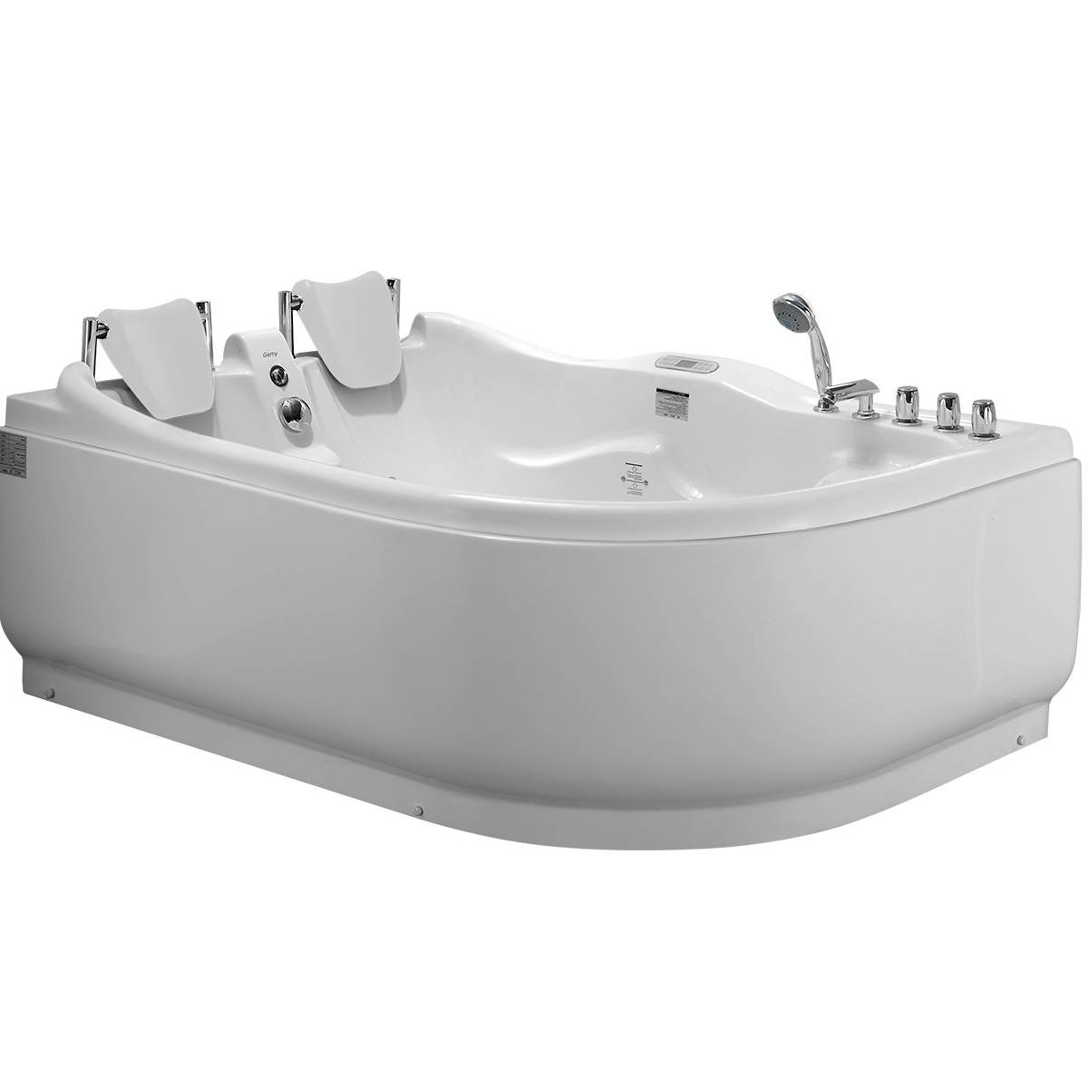 Ванна гидромассажная пристенная Gemy G9083 K L 180х121х73 (белый), слив-перелив, левосторонняя