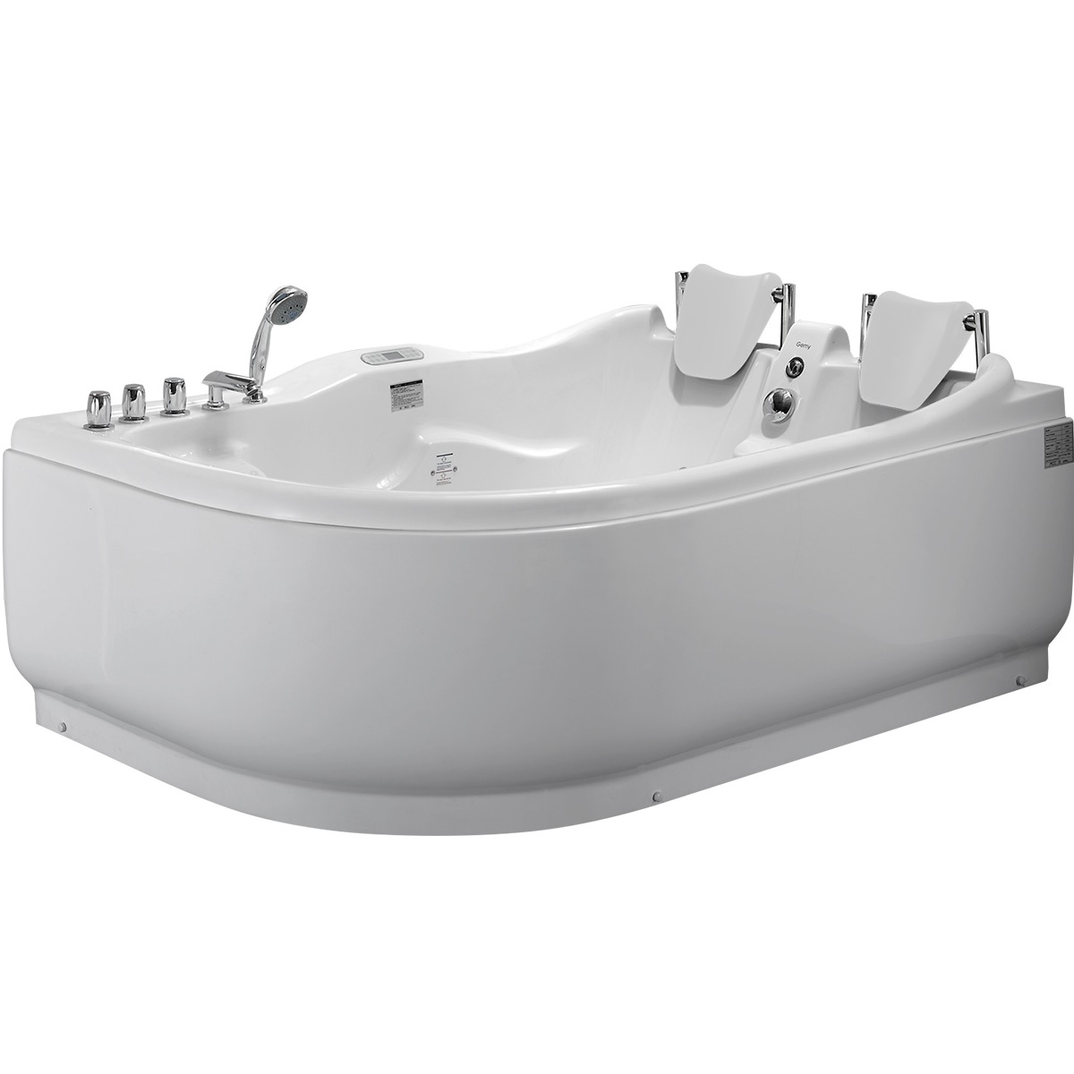 Ванна гидромассажная пристенная Gemy G9083 K R 180х121х73 (белый), слив-перелив, правосторонняя