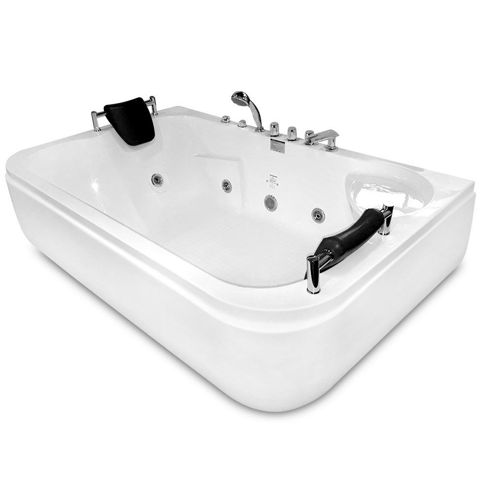 Ванна гидромассажная пристенная Gemy G9085 B L 180х116х69 (белый), слив-перелив, левосторонняя