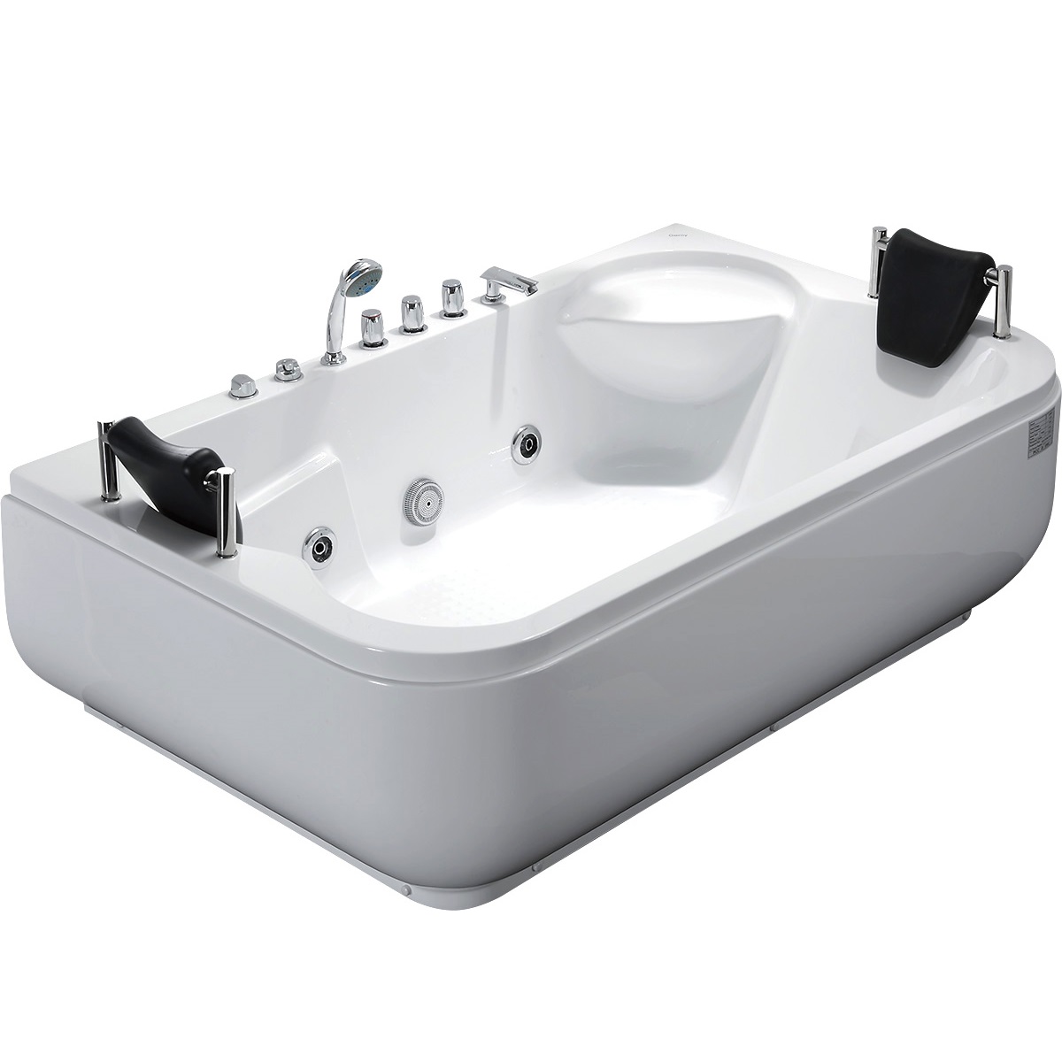 Ванна гидромассажная пристенная Gemy G9085 B R 180х116х69 (белый), слив-перелив, правосторонняя