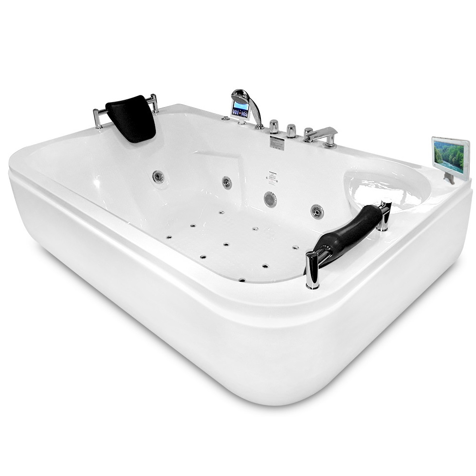 Ванна гидромассажная пристенная Gemy G9085 O L 180х116х69 (белый), слив-перелив, левосторонняя