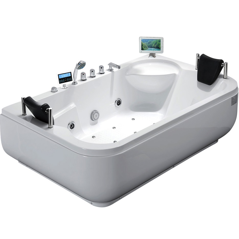 Ванна гидромассажная пристенная Gemy G9085 O R 180х116х69 (белый), слив-перелив, правосторонняя