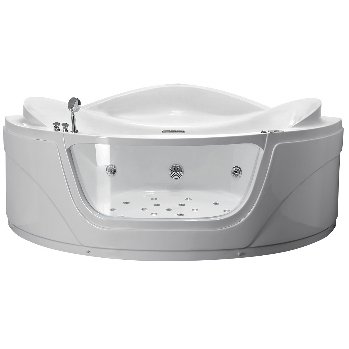 Ванна гидромассажная пристенная Gemy G9247 K 165х165х82 (белый), слив-перелив
