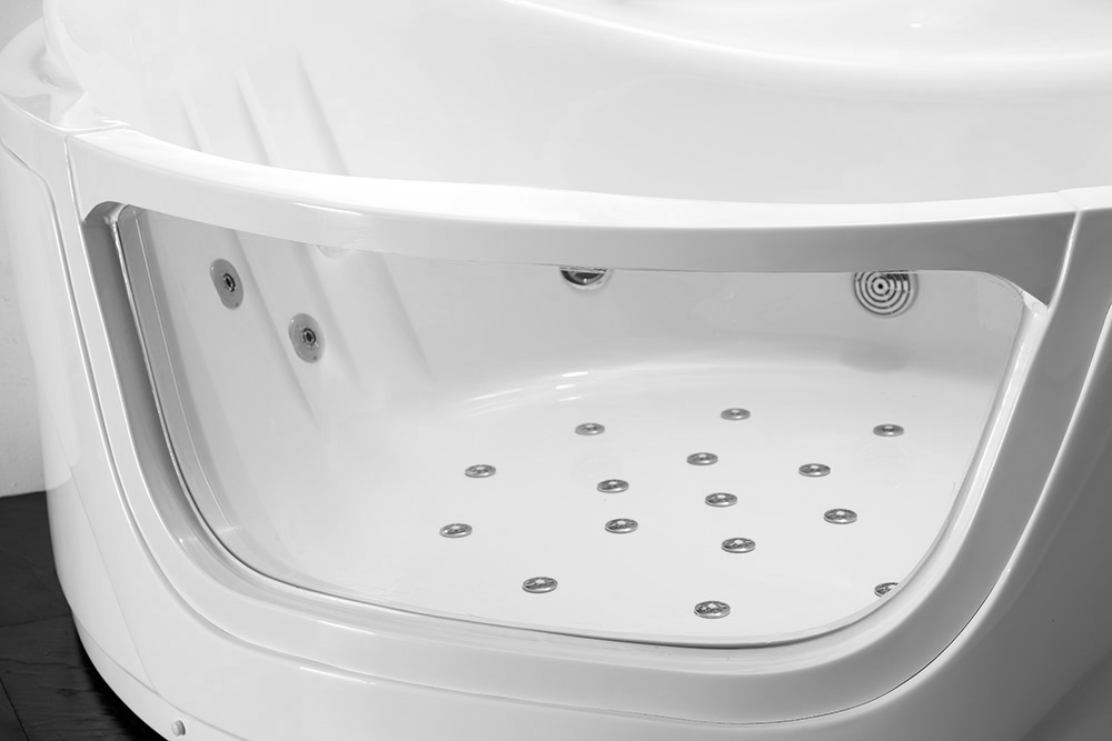 Ванна гидромассажная пристенная Gemy G9247 K 165х165х82 (белый), слив-перелив