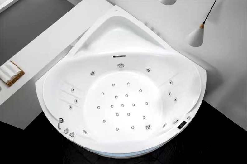 Ванна гидромассажная пристенная Gemy G9247 K 165х165х82 (белый), слив-перелив