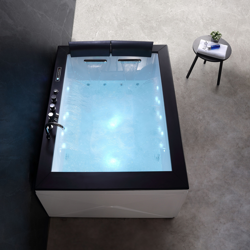 Ванна гидромассажная пристенная Gemy G9259 180х130х70 (белый), слив-перелив