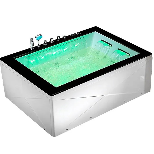 Ванна гидромассажная пристенная Gemy G9259 180х130х70 (белый), слив-перелив