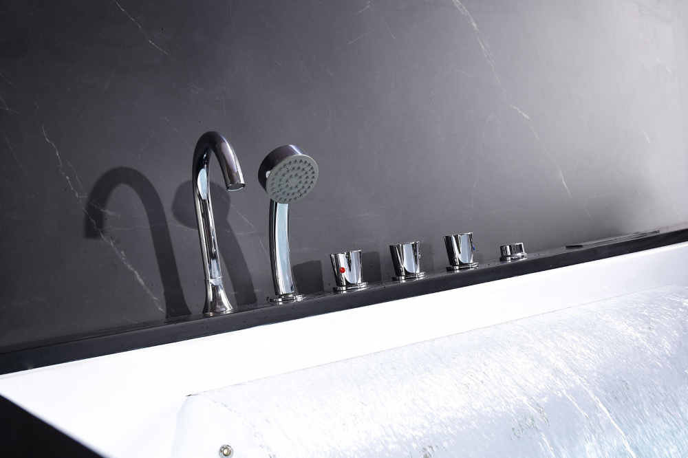 Ванна гидромассажная пристенная Gemy G9259 180х130х70 (белый), слив-перелив