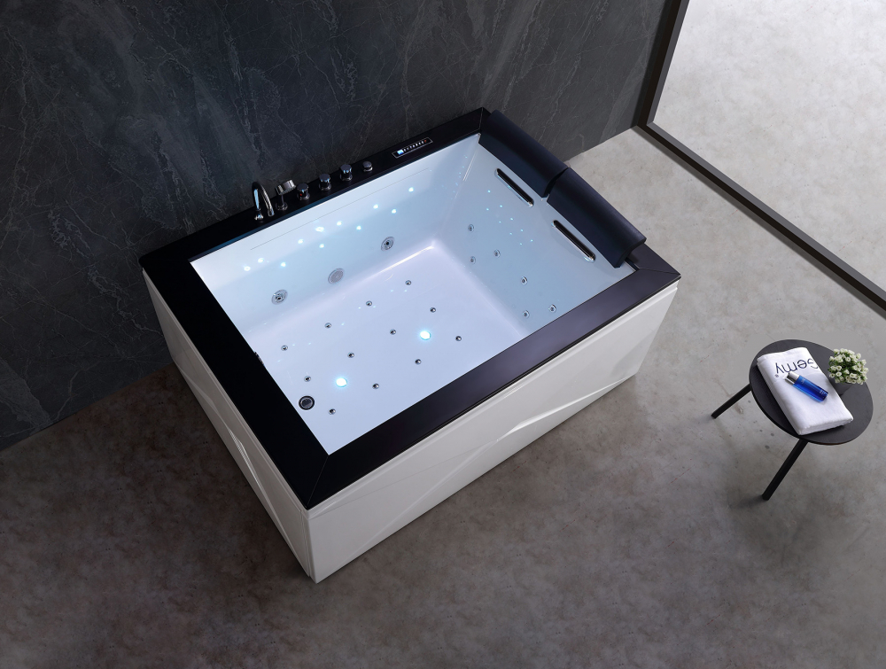 Ванна гидромассажная пристенная Gemy G9259 180х130х70 (белый), слив-перелив