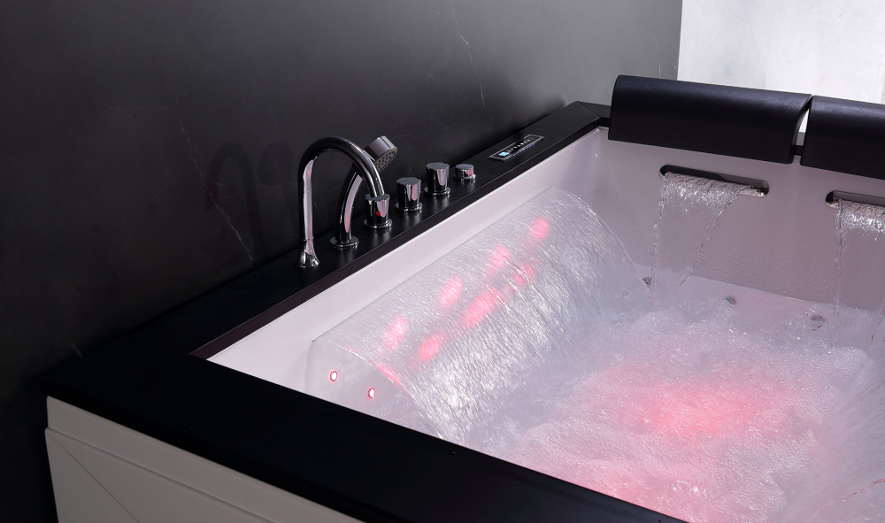 Ванна гидромассажная пристенная Gemy G9259 180х130х70 (белый), слив-перелив