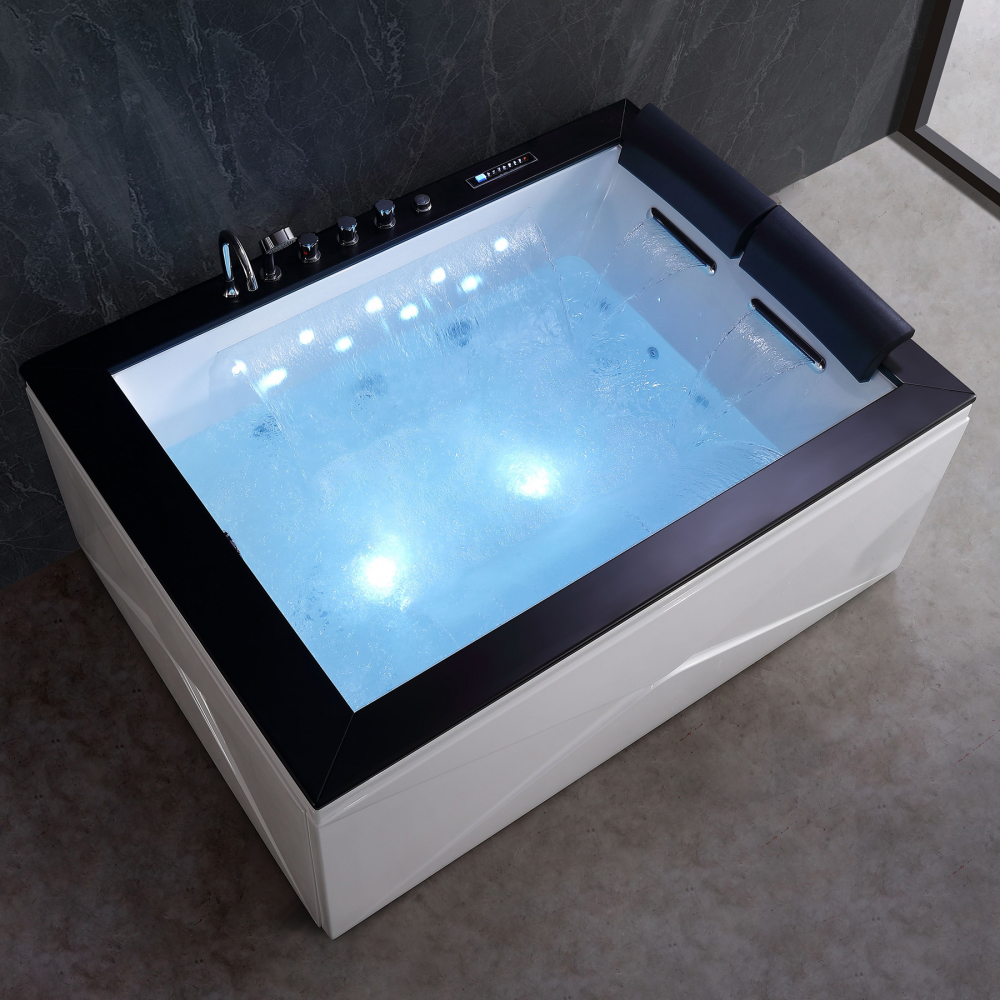 Ванна гидромассажная пристенная Gemy G9259 180х130х70 (белый), слив-перелив