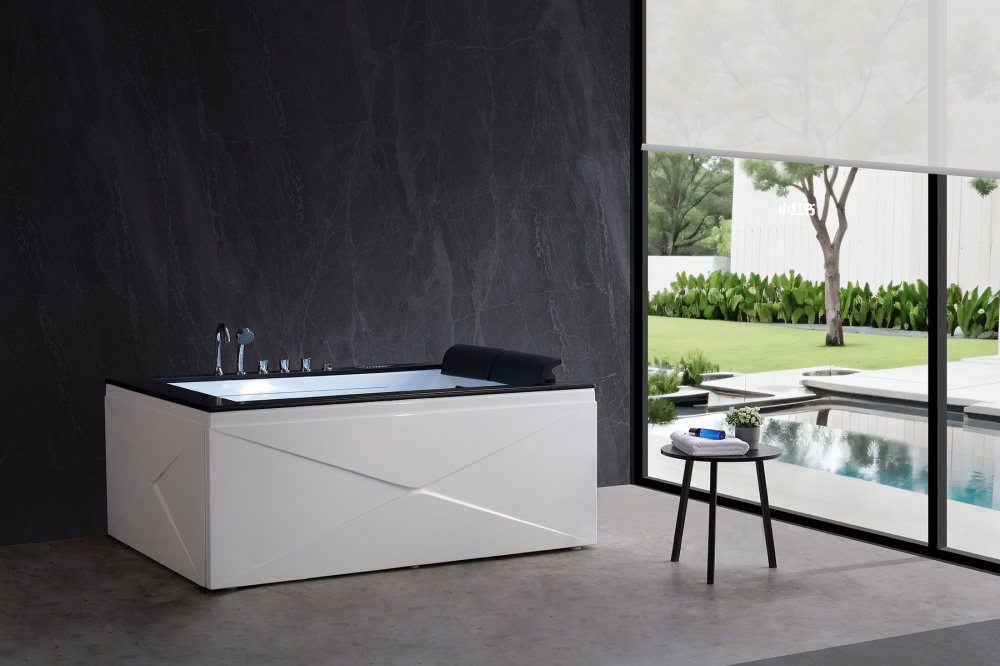 Ванна гидромассажная пристенная Gemy G9259 180х130х70 (белый), слив-перелив