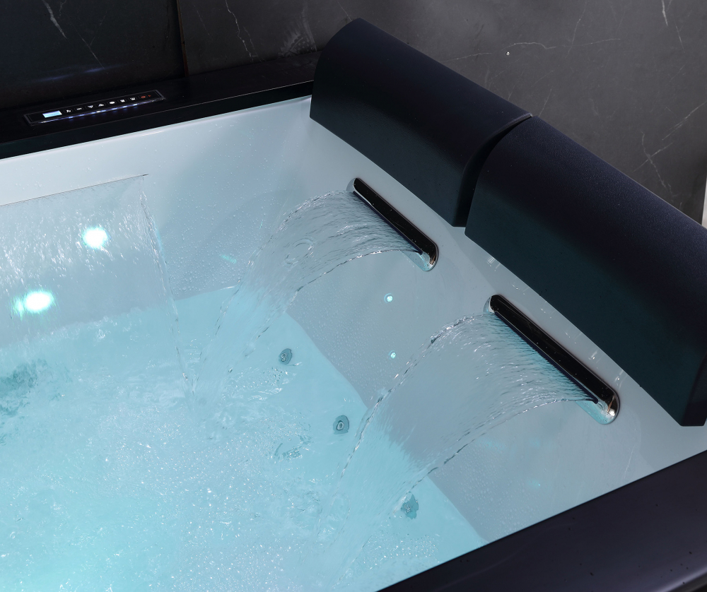 Ванна гидромассажная пристенная Gemy G9259 180х130х70 (белый), слив-перелив