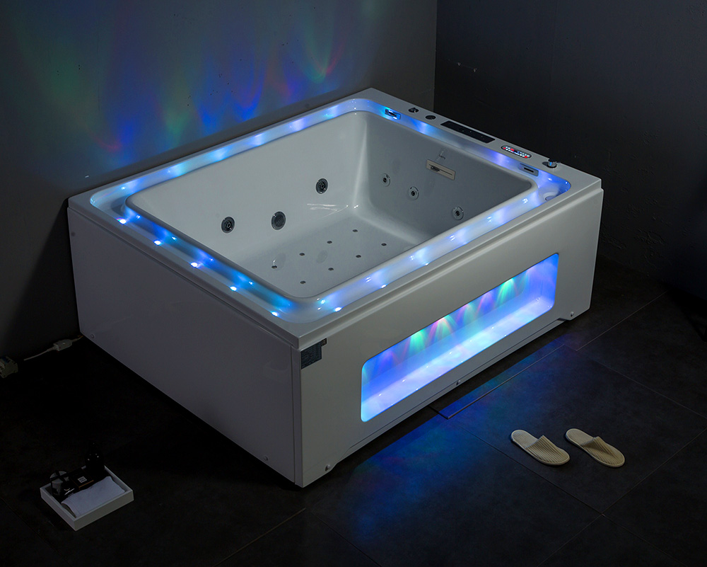 Ванна гидромассажная пристенная Gemy G9268 K 185х150х71 (белый), слив-перелив