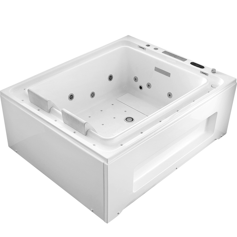 Ванна гидромассажная пристенная Gemy G9268 K 185х150х71 (белый), слив-перелив