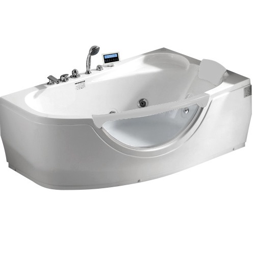 Ванна гидромассажная пристенная Gemy GG9046 K R 161х96х68 (белый), слив-перелив, правосторонняя