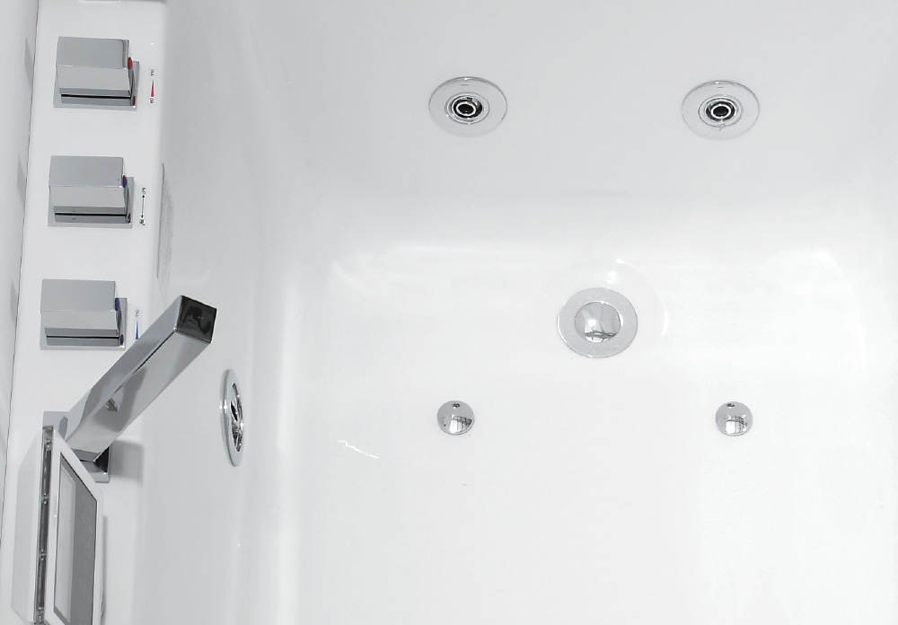 Ванна гидромассажная пристенная Gemy G9066 II K R 171х86х70 (белый), слив-перелив, правосторонняя