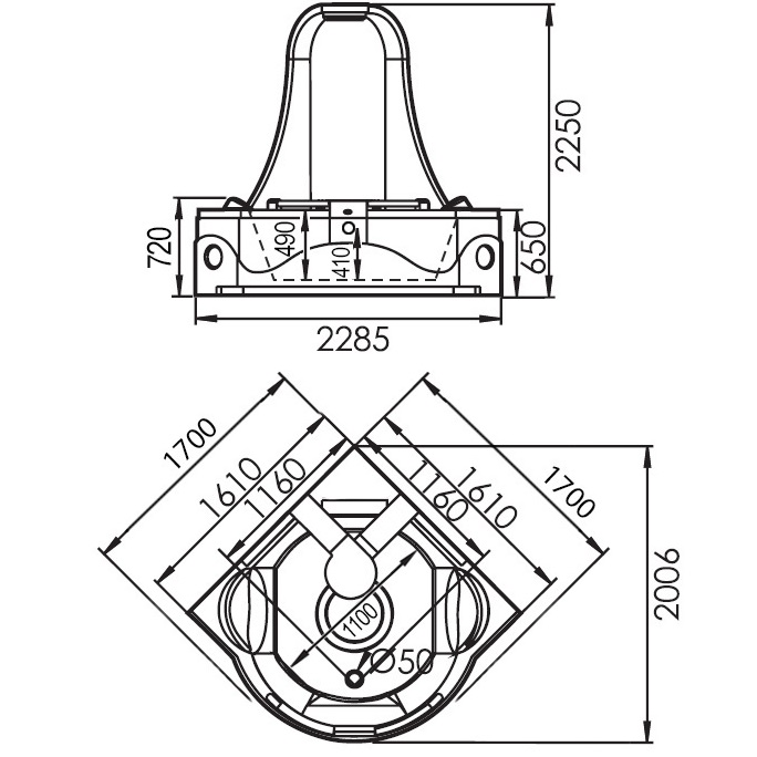 Ванна гидромассажная пристенная угловая Gemy G9070 K 170х170х225 (белый), слив-перелив