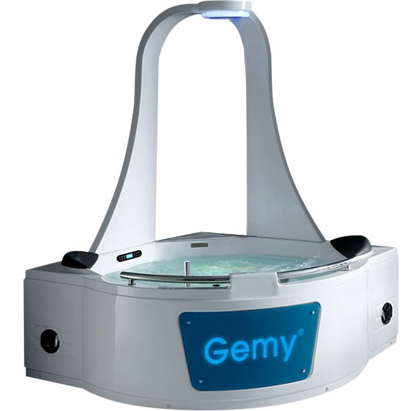 Ванна гидромассажная пристенная угловая Gemy G9070 K 170х170х225 (белый), слив-перелив