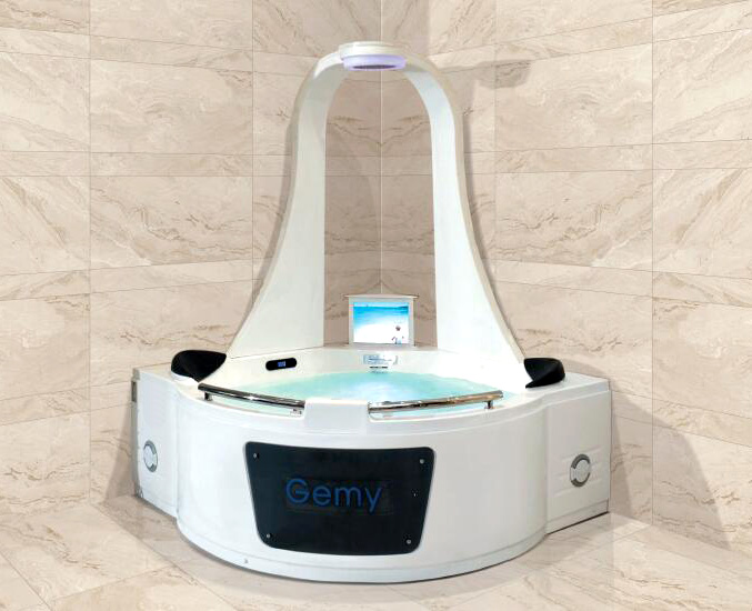 Ванна гидромассажная пристенная угловая Gemy G9070 O 170х170х225 (белый), слив-перелив