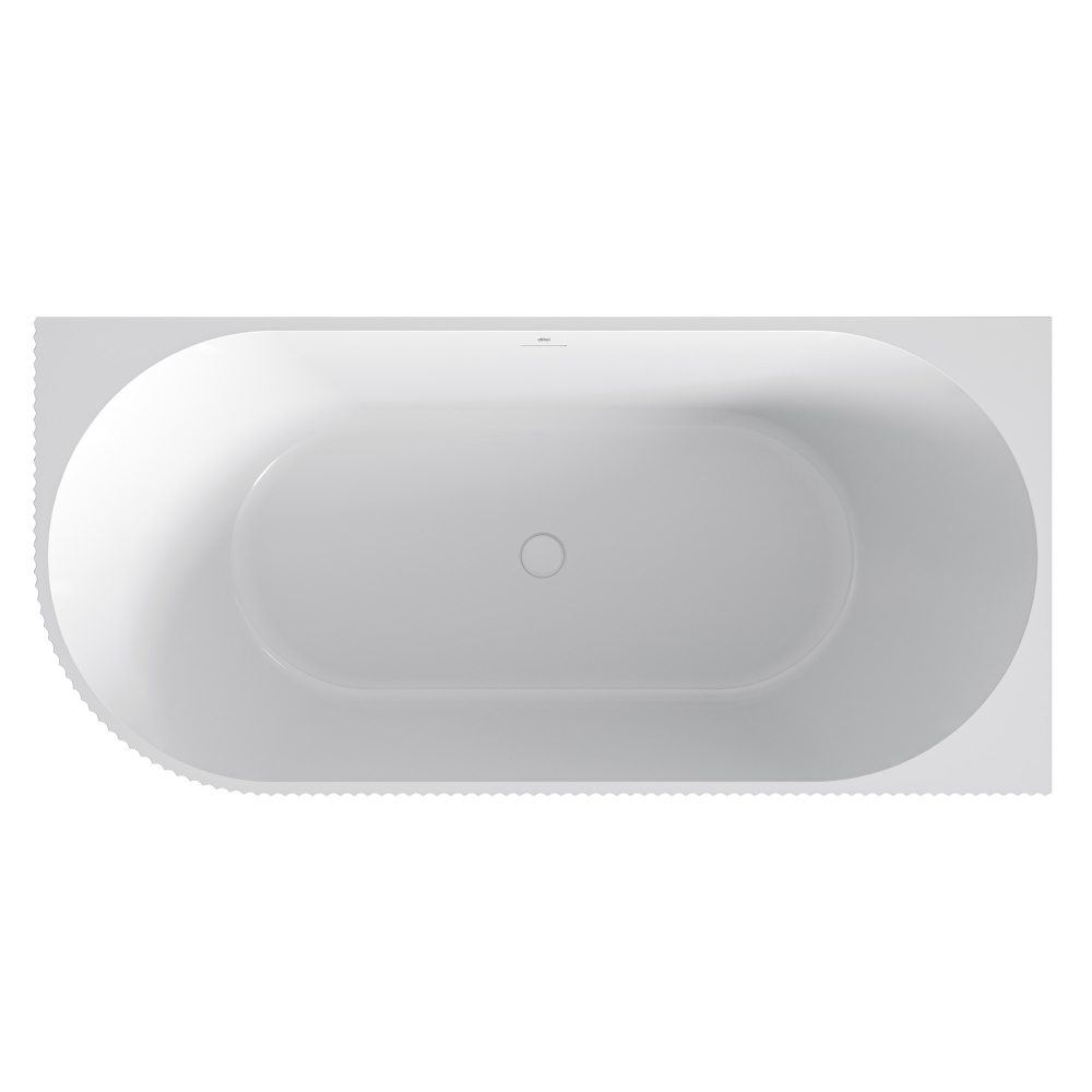 Ванна акриловая угловая, пристенная ABBER AB9329-1.5 R 150x75x58 (белый), правая, слив-перелив