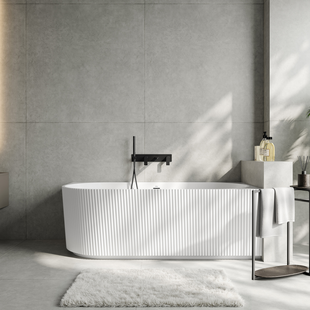 Ванна акриловая угловая, пристенная ABBER AB9329-1.5 R 150x75x58 (белый), правая, слив-перелив