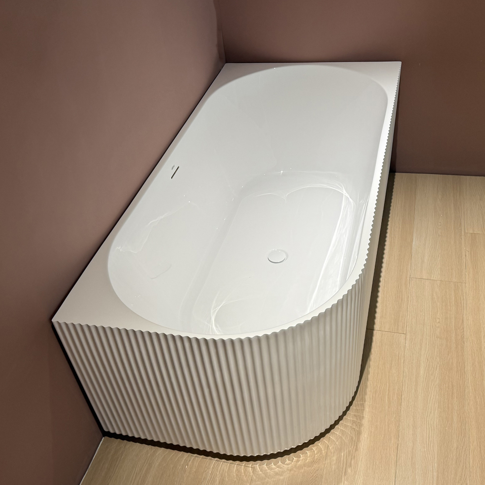 Ванна акриловая угловая, пристенная ABBER AB9329-1.5 R 150x75x58 (белый), правая, слив-перелив