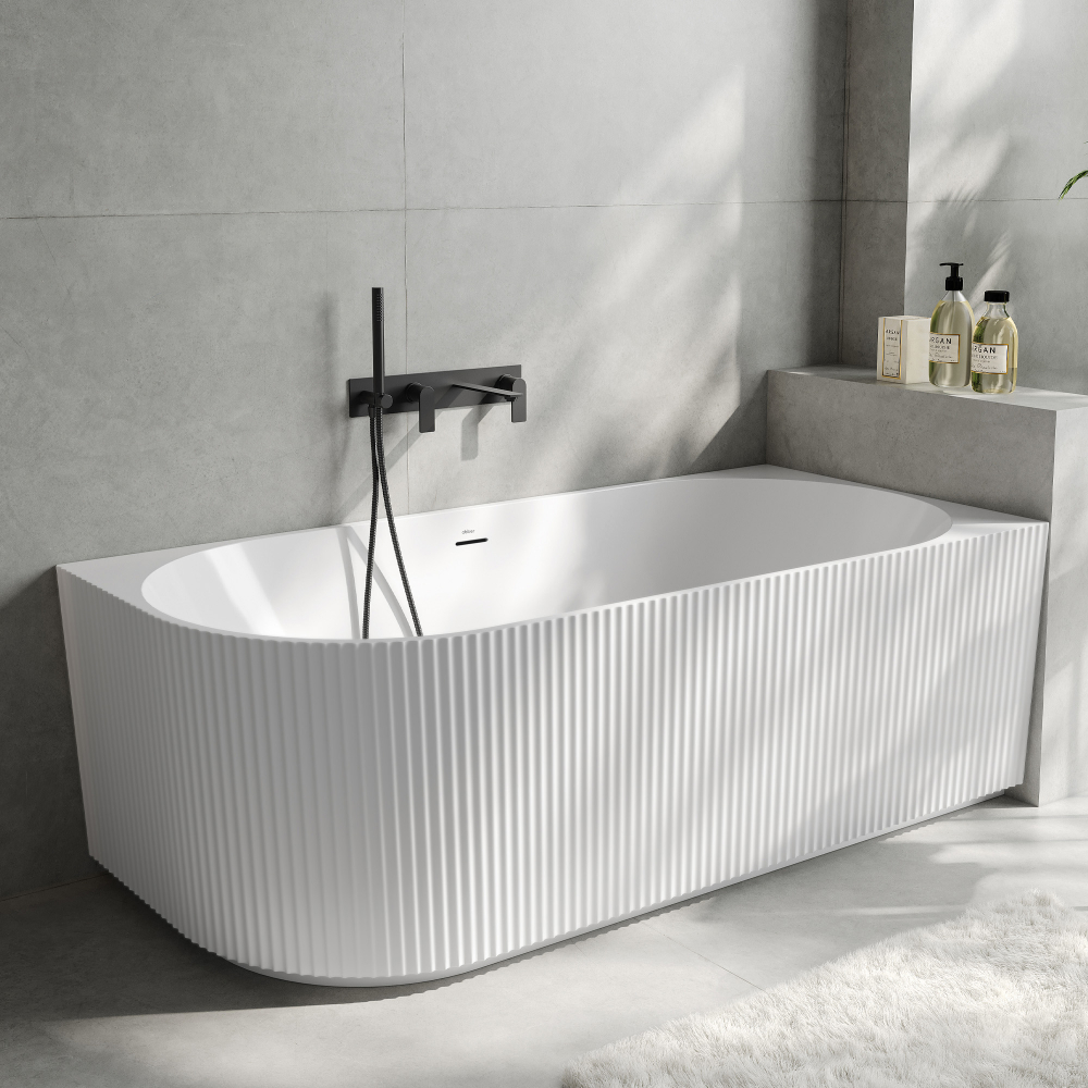 Ванна акриловая угловая, пристенная ABBER AB9329-1.5 R 150x75x58 (белый), правая, слив-перелив