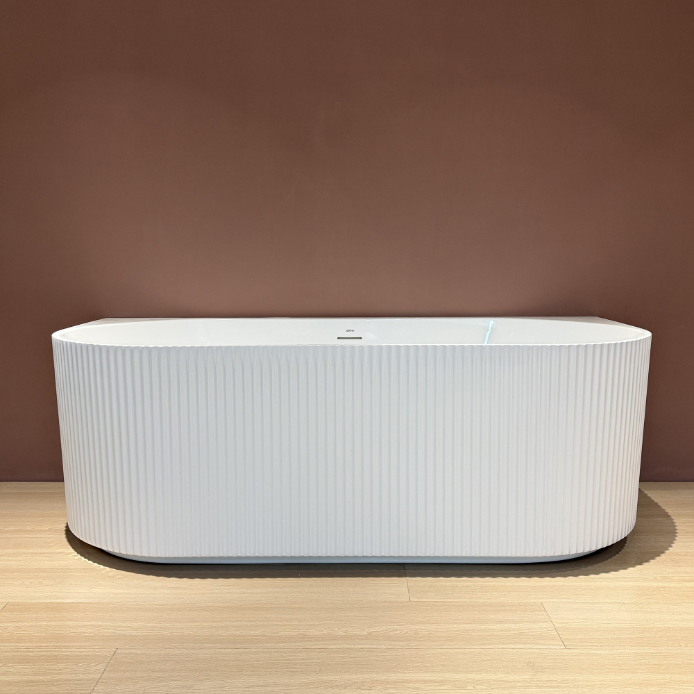 Ванна акриловая пристенная ABBER AB9330-1.5 150x75x58 (белый), слив-перелив