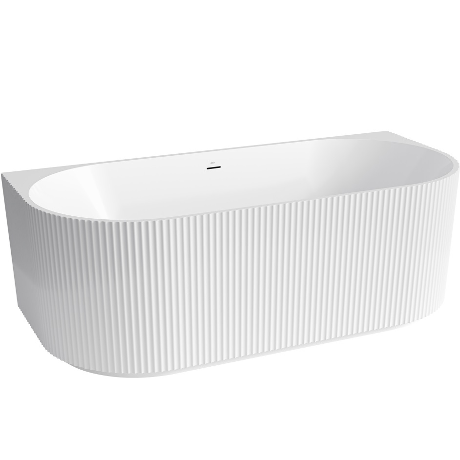 Ванна акриловая пристенная ABBER AB9330-1.5 150x75x58 (белый), слив-перелив