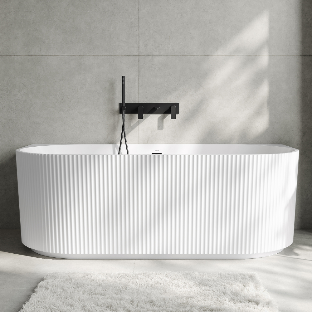 Ванна акриловая пристенная ABBER AB9330-1.5 150x75x58 (белый), слив-перелив