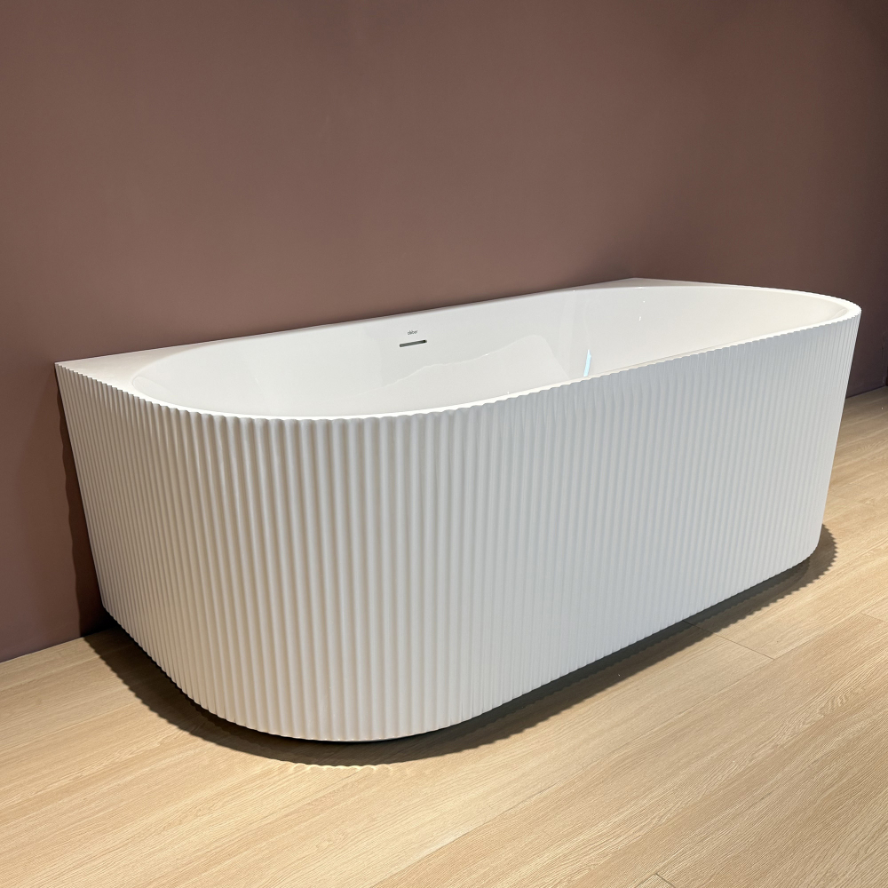 Ванна акриловая пристенная ABBER AB9330-1.5 150x75x58 (белый), слив-перелив