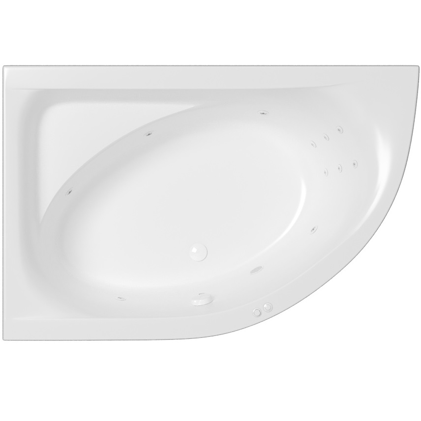 Ванна акриловая угловая Whitecross Aquarella 0108.170110.100.LINE.WH 170x110 см., (белый глянцевый), слив-перелив, левосторонняя