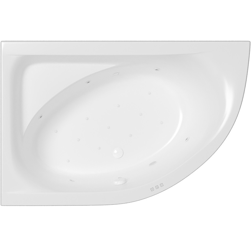 Ванна акриловая угловая Whitecross Aquarella 0108.170110.100.RELAX.WH 170x110 см., (белый глянцевый), слив-перелив, хромотерапия, левосторонняя