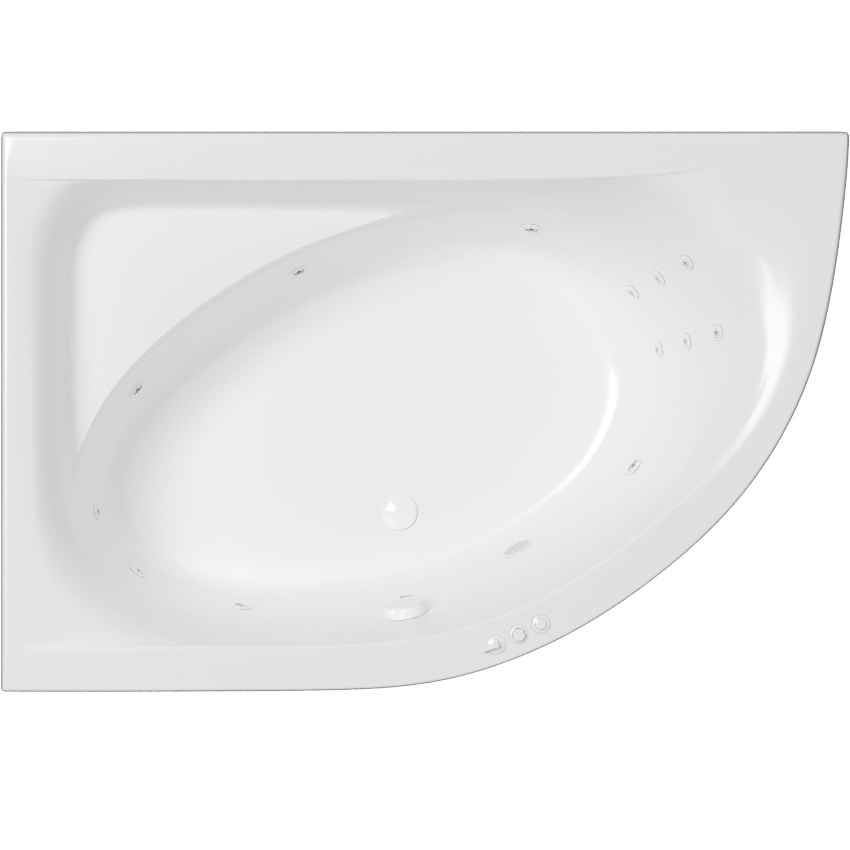 Ванна акриловая угловая Whitecross Aquarella 0108.170110.100.SMART.WH 170x110 см., (белый глянцевый), слив-перелив, левосторонняя