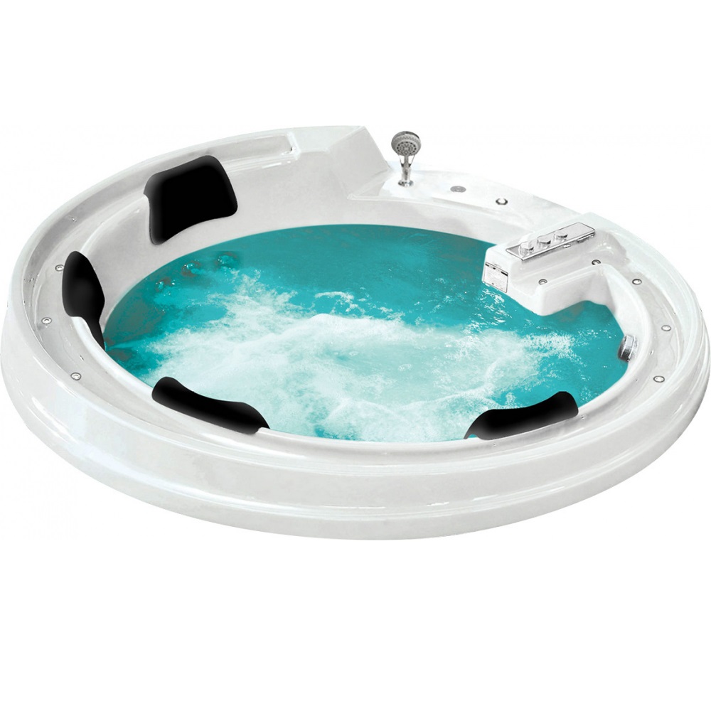 Ванна гидромассажная встраиваемая Gemy G9090 B 190х190х90 (белый), слив-перелив